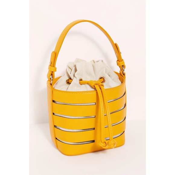 Free People Handbags - NWT Free People Mustard yellow Bucket Bag